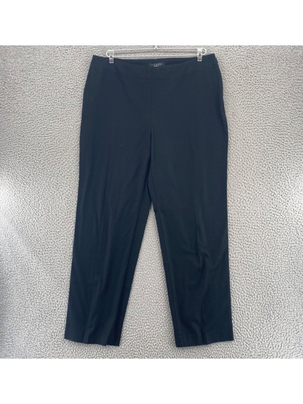 Talbots Pants Womens 12 Black Classic Side Zip Cotton Blend Stretch Pockets NWT